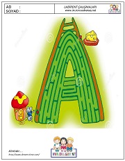 okul öncesi labirent bulmacai çalışma sayfaları